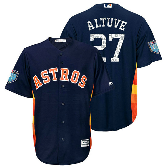 Houston Astros #27 Jose Altuve Navy 2018 Spring Training Cool Base Player Jersey Houston Astros #27 Jose Altuve Navy 2018 Spring Training Cool Base Player Jersey