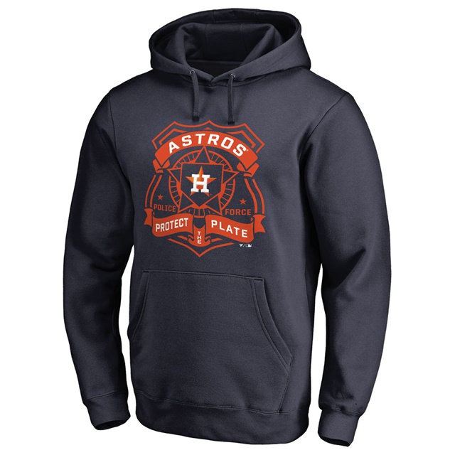 Astros Police Badge Navy Pullover Hoodie
