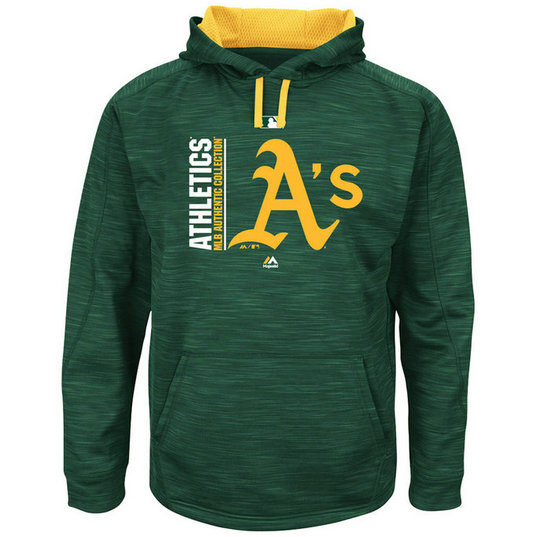 Athletics Authentic Collection Team Icon Streak Fleece Green Pullover Hoodie