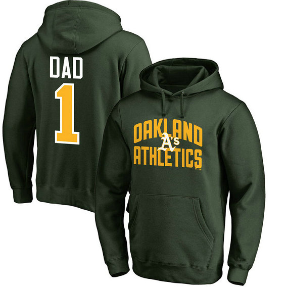 Oakland Athletics Father's Day Green #1 Dad Player Pullover Hoodie