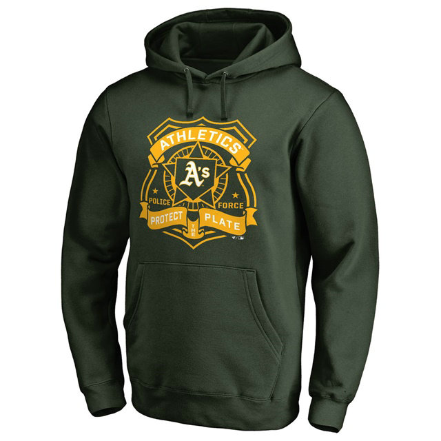 Athletics Police Badge Green Pullover Hoodie
