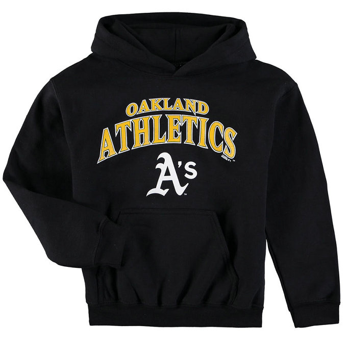 YOUTH - Athletics Stitches Team Fleece Black Pullover Hoodie