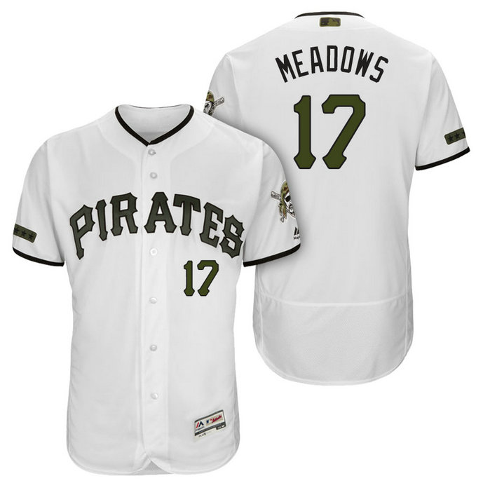 Pittsburgh Pirates #17 Austin Meadows White 2018 Home Alternate Authentic Collection Flex Base Jersey