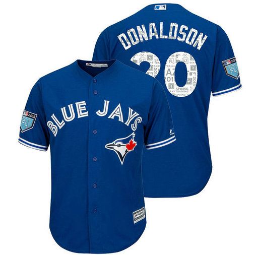 Toronto Blue Jays #20 Josh Donaldson Royal 2018 Spring Training Cool Base Player Jersey Toronto Blue Jays #20 Josh Donaldson Royal 2018 Spring Training Cool Base Player Jersey