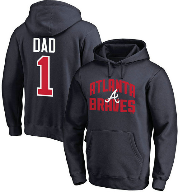 Atlanta Braves Father's Day Navy #1 Dad Player Pullover Hoodie Atlanta Braves Father's Day Navy #1 Dad Player Pullover Hoodie