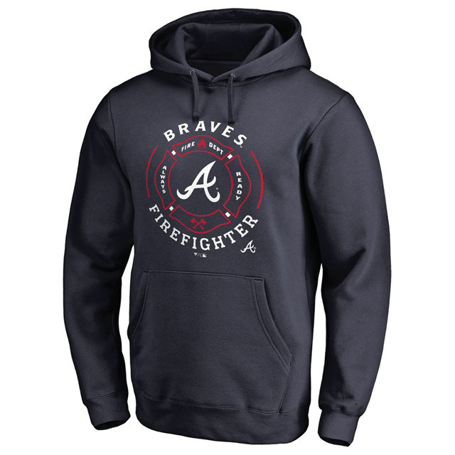 Braves Firefighter Navy Pullover Hoodie Braves Firefighter Navy Pullover Hoodie