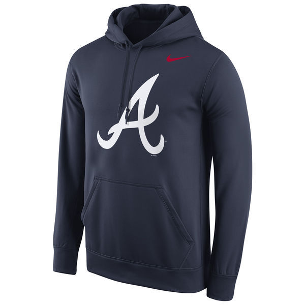 Braves Primary Logo Fleece Navy Pullover Hoodie Braves Primary Logo Fleece Navy Pullover Hoodie