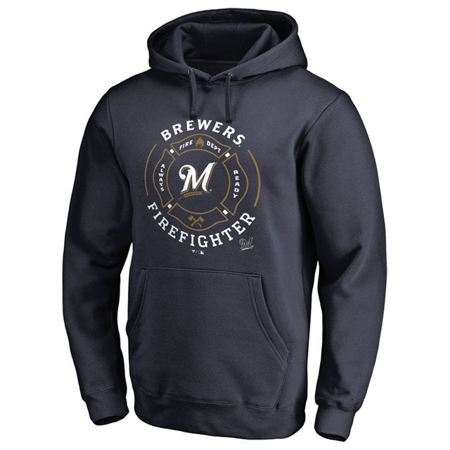 Brewers Firefighter Navy Pullover Hoodie