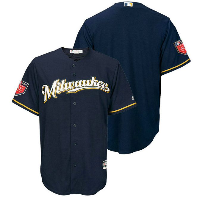 Milwaukee Brewers Navy 2018 Spring Training Cool Base Team Jersey Milwaukee Brewers Navy 2018 Spring Training Cool Base Team Jersey