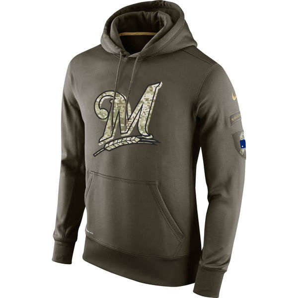 Milwaukee Brewers Salute To Service Olive Hoodie