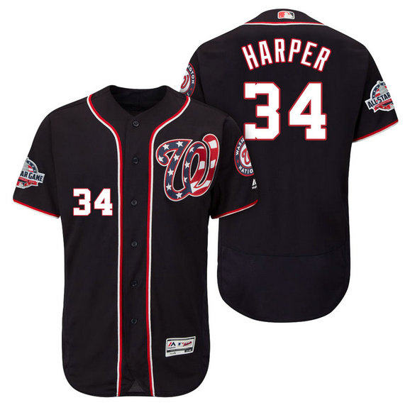 Washington Nationals #34 Bryce Harper Player Flex Base Jersey 2018 All-Star Game Washington Nationals #34 Bryce Harper Player Flex Base Jersey 2018 All-Star Game