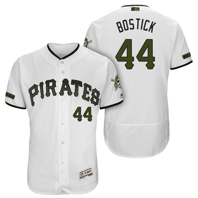 Pittsburgh Pirates #44 Christopher Bostick White 2018 Home Alternate Authentic Collection Flex Base Jersey