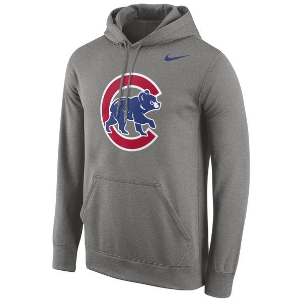 Cubs Primary Logo Fleece Gray Pullover Hoodie Cubs Primary Logo Fleece Gray Pullover Hoodie