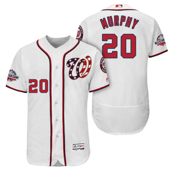 Washington Nationals #20 Daniel Murphy Home Alternate Player Flex Base Jersey 2018 All-Star Game