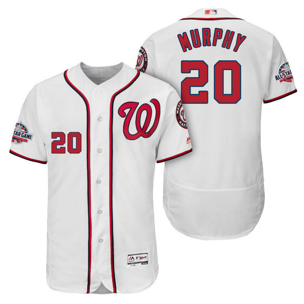 Washington Nationals #20 Daniel Murphy Home Player Flex Base Jersey 2018 All-Star Game
