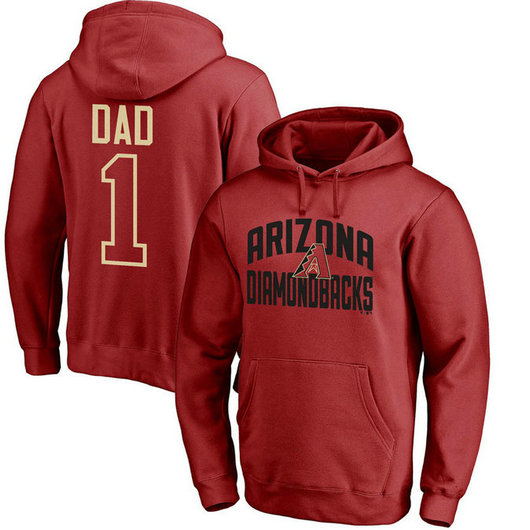 Arizona Diamondbacks Father's Day Red #1 Dad Player Pullover Hoodie Arizona Diamondbacks Father's Day Red #1 Dad Player Pullover Hoodie