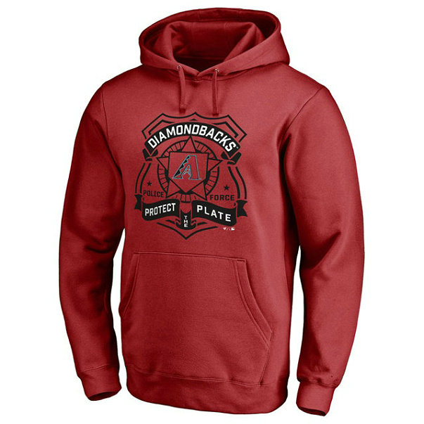Diamondbacks Police Badge Red Pullover Hoodie Diamondbacks Police Badge Red Pullover Hoodie