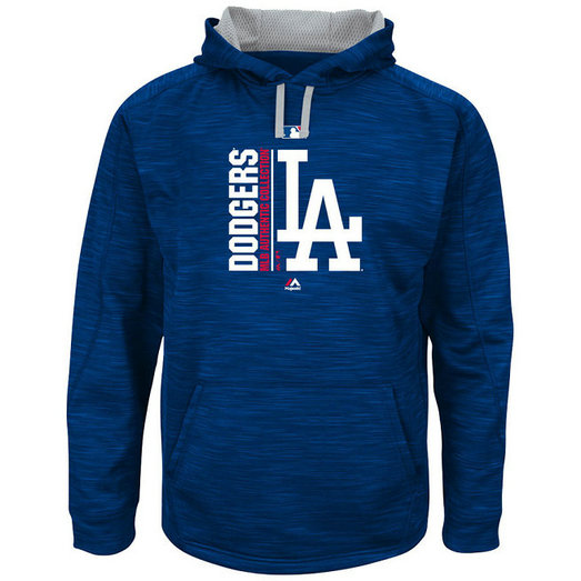 Dodgers Authentic Collection Team Icon Streak Fleece Royal Pullover Hoodie