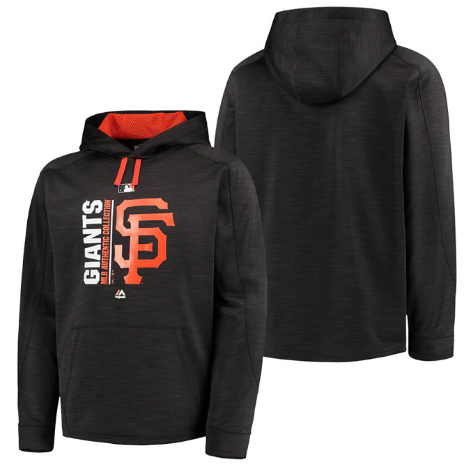 Giants Authentic Collection Team Icon Streak Fleece Black Pullover Hoodie