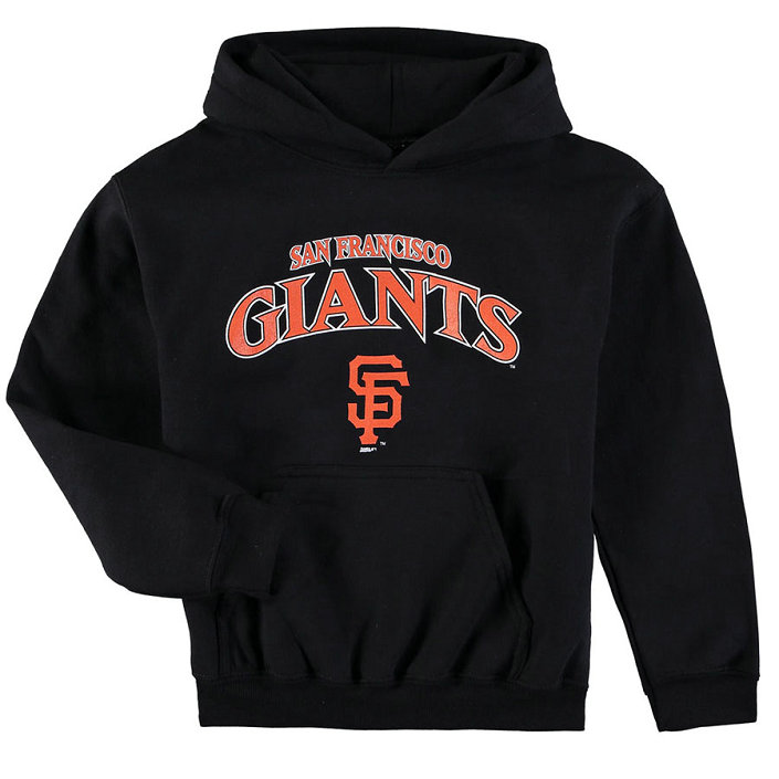 YOUTH - Giants Stitches Team Fleece Black Pullover Hoodie YOUTH - Giants Stitches Team Fleece Black Pullover Hoodie