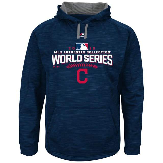 Cleveland Indians 2016 World Series Bound On Field Participant Streak Fleece Navy Pullover Hoodie Cleveland Indians 2016 World Series Bound On Field Participant Streak Fleece Navy Pullover Hoodie
