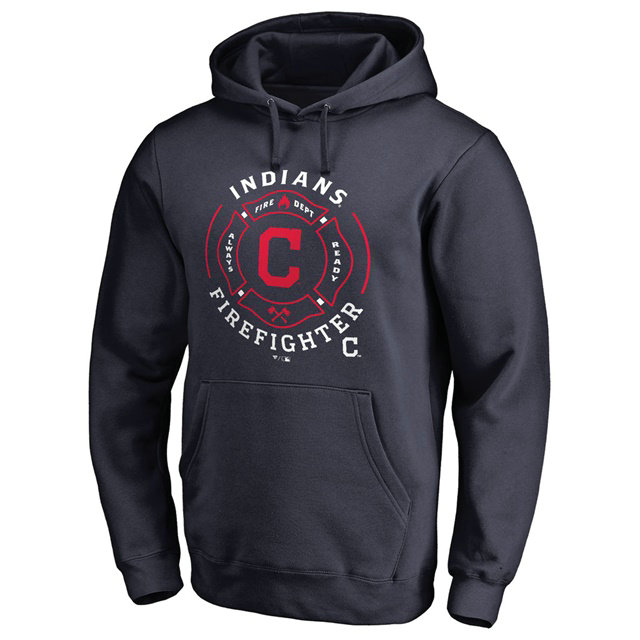 Cleveland Indians Firefighter Navy Pullover Hoodie Cleveland Indians Firefighter Navy Pullover Hoodie