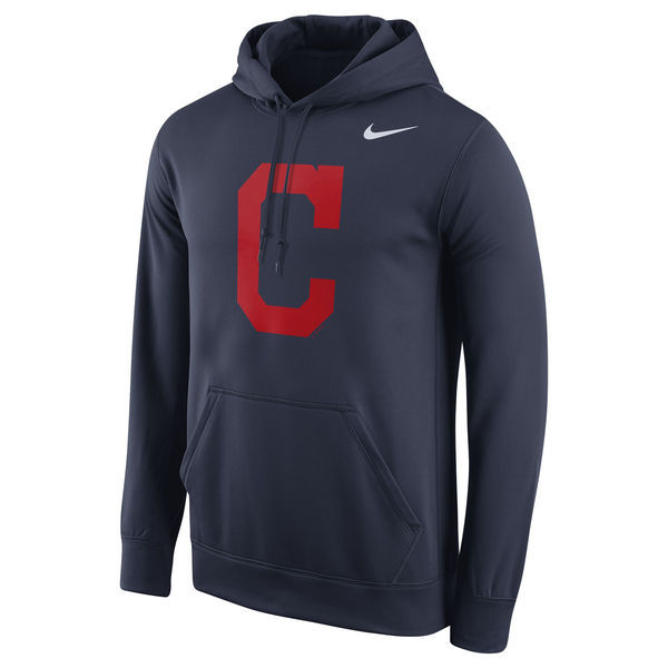 Cleveland Indians Primary Logo Fleece Navy Pullover Hoodie Cleveland Indians Primary Logo Fleece Navy Pullover Hoodie