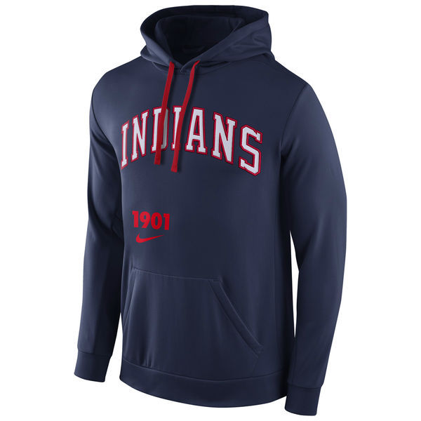 Cleveland Indians Throwback Fleece Navy Pullover Hoodie Cleveland Indians Throwback Fleece Navy Pullover Hoodie