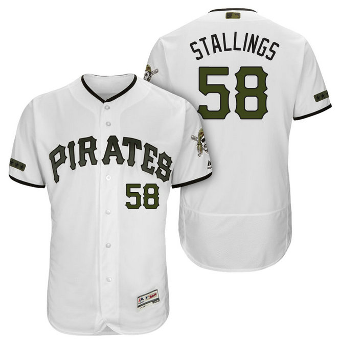 Pittsburgh Pirates #58 Jacob Stallings White 2018 Home Alternate Authentic Collection Flex Base Jersey Pittsburgh Pirates #58 Jacob Stallings White 2018 Home Alternate Authentic Collection Flex Base Jersey