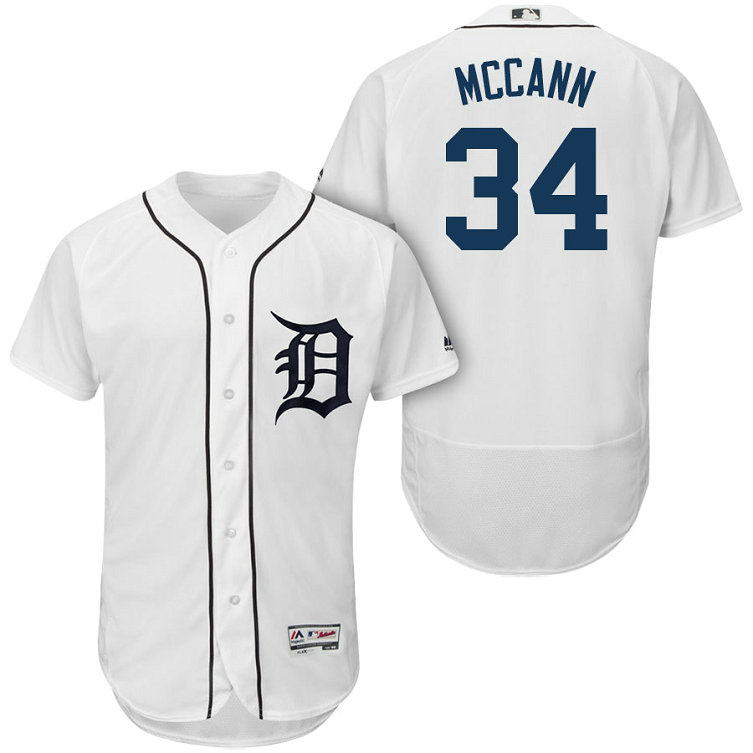 Detroit Tigers #34 James McCann White 2018 Home Authentic Collection Flex Base Jersey