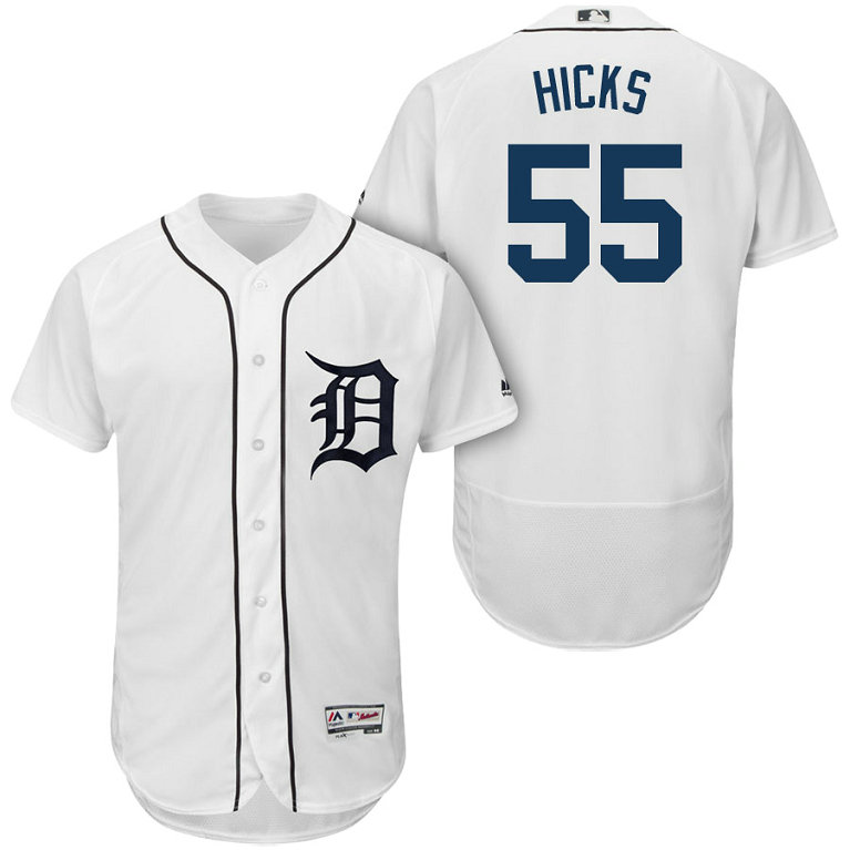 Detroit Tigers #55 John Hicks White 2018 Home Authentic Collection Flex Base Jersey Detroit Tigers #55 John Hicks White 2018 Home Authentic Collection Flex Base Jersey