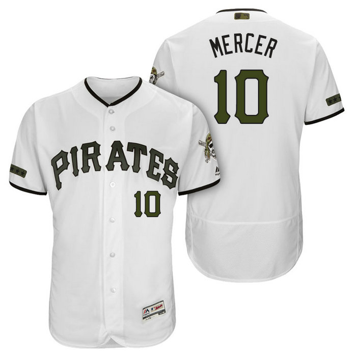 Pittsburgh Pirates #10 Jordy Mercer White 2018 Home Alternate Authentic Collection Flex Base Jersey Pittsburgh Pirates #10 Jordy Mercer White 2018 Home Alternate Authentic Collection Flex Base Jersey
