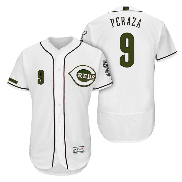 Cincinnati Reds #9 Jose Peraza White Alternate 2018 Authentic Collection Player Flex Base Jersey