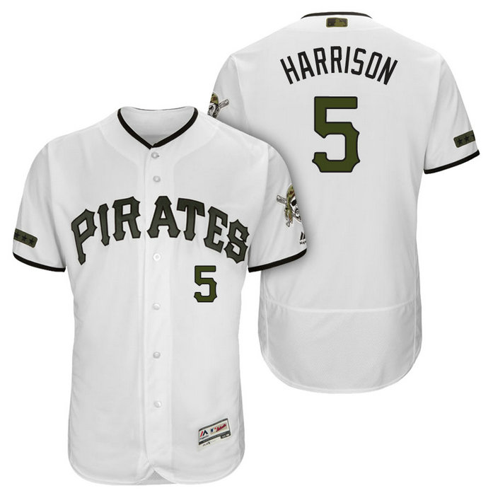 Pittsburgh Pirates #5 Josh Harrison White 2018 Home Alternate Authentic Collection Flex Base Jersey Pittsburgh Pirates #5 Josh Harrison White 2018 Home Alternate Authentic Collection Flex Base Jersey