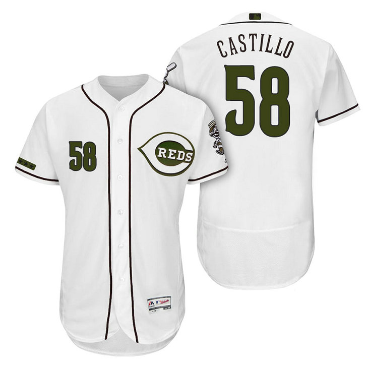 Cincinnati Reds #58 Luis Castillo White Alternate 2018 Authentic Collection Player Flex Base Jersey