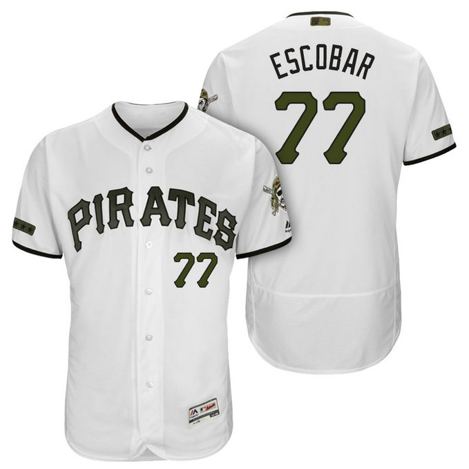 Pittsburgh Pirates #77 Luis Escobar White 2018 Home Alternate Authentic Collection Flex Base Jersey Pittsburgh Pirates #77 Luis Escobar White 2018 Home Alternate Authentic Collection Flex Base Jersey