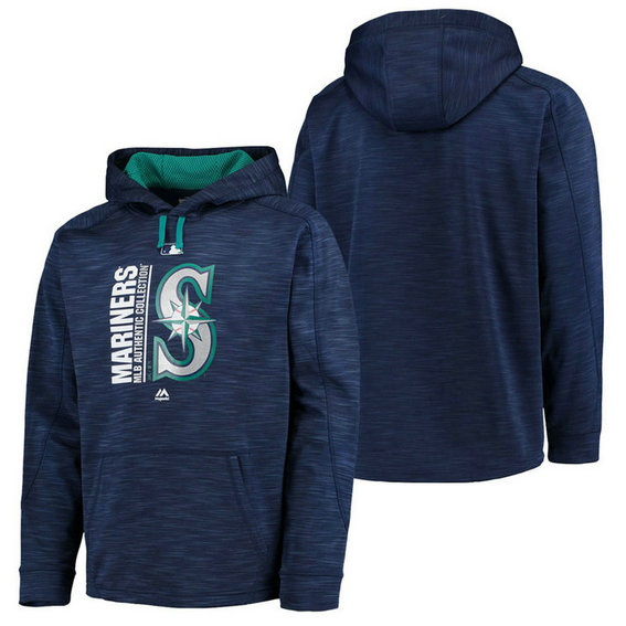Mariners Authentic Collection Team Icon Streak Fleece Navy Pullover Hoodie