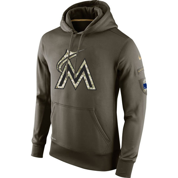 Miami Marlins Salute To Service Olive Hoodie Miami Marlins Salute To Service Olive Hoodie