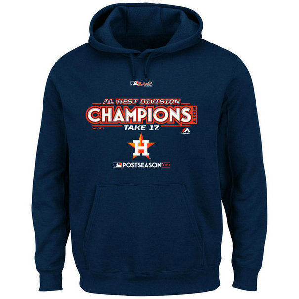 Houston Astros 2017 AL West Division Champions Locker Room Pullover Navy Hoodie