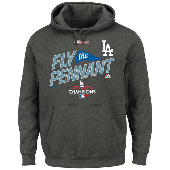 Los Angeles Dodgers 2017 National League Champions Locker Room Big & Tall Pullover Charcoal Hoodie