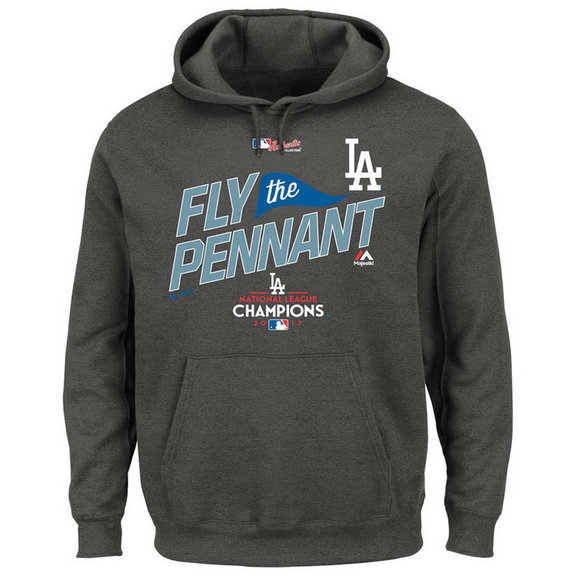 Los Angeles Dodgers 2017 National League Champions Locker Room Pullover Charcoal Hoodie