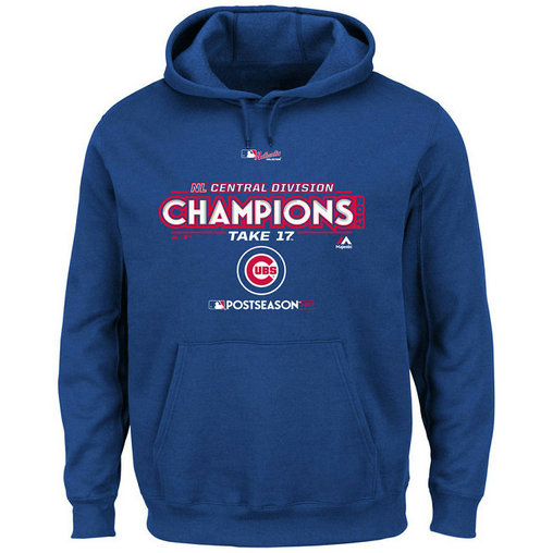 Chicago Cubs 2017 NL Central Division Champions Locker Room Pullover Royal Hoodie Chicago Cubs 2017 NL Central Division Champions Locker Room Pullover Royal Hoodie