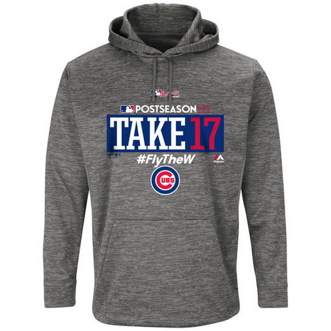 Chicago Cubs 2017 Postseason Authentic Collection Ultra Streak Fleece Pullover Gray Hoodie Chicago Cubs 2017 Postseason Authentic Collection Ultra Streak Fleece Pullover Gray Hoodie