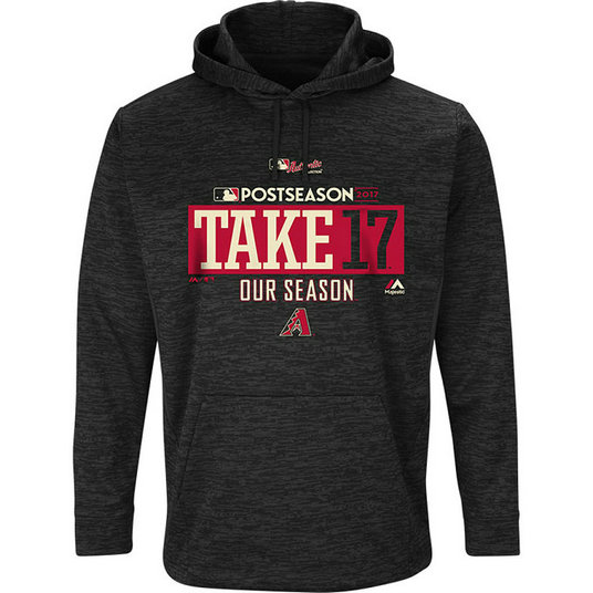 Arizona Diamondbacks 2017 Postseason Authentic Collection Ultra Streak Fleece Pullover Black Hoodie Arizona Diamondbacks 2017 Postseason Authentic Collection Ultra Streak Fleece Pullover Black Hoodie
