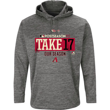 Arizona Diamondbacks 2017 Postseason Authentic Collection Ultra Streak Fleece Pullover Gray Hoodie Arizona Diamondbacks 2017 Postseason Authentic Collection Ultra Streak Fleece Pullover Gray Hoodie