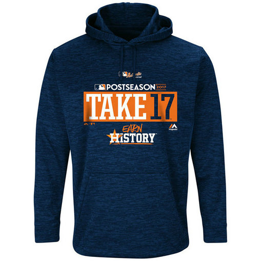 Houston Astros 2017 Postseason Authentic Participant Ultra Streak Fleece Navy Hoodie