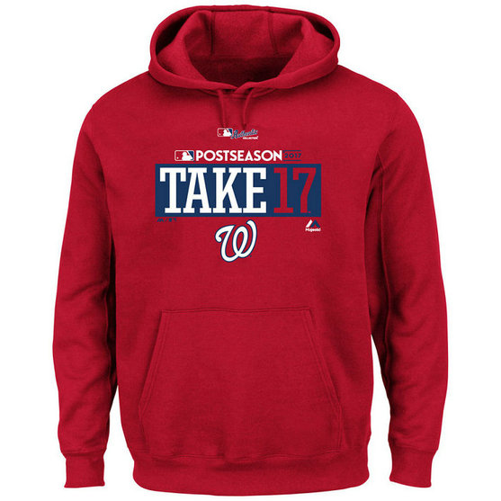 Washington Nationals Big & Tall 2017 Postseason Participant Pullover Red Hoodie Washington Nationals Big & Tall 2017 Postseason Participant Pullover Red Hoodie