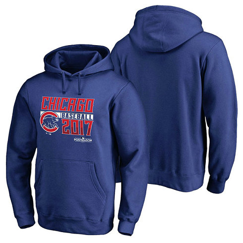 Chicago Cubs 2017 Postseason Double Play Pullover Royal Hoodie Chicago Cubs 2017 Postseason Double Play Pullover Royal Hoodie