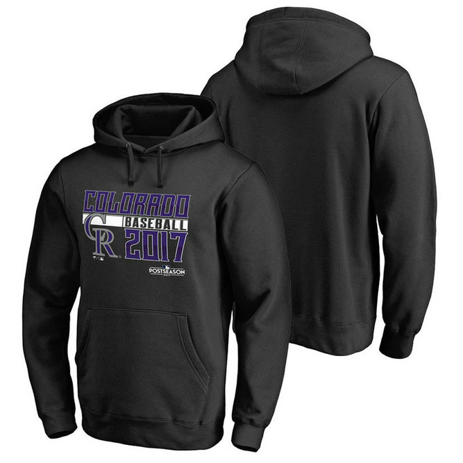 Colorado Rockies 2017 Postseason Double Play Pullover Black Hoodie