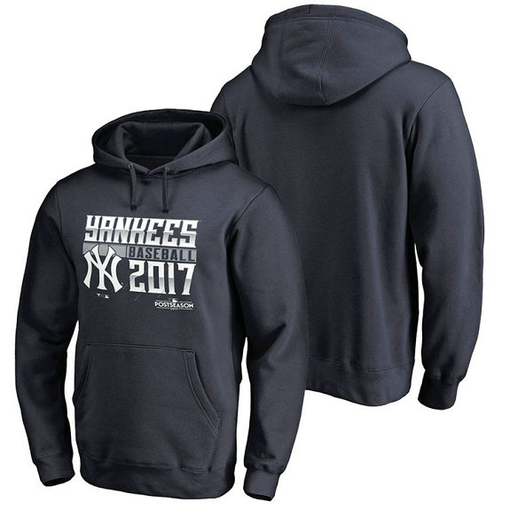 New York Yankees 2017 Postseason Participant Double Play Pullover Navy Hoodie New York Yankees 2017 Postseason Participant Double Play Pullover Navy Hoodie
